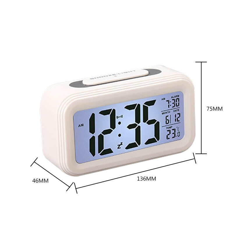 Schreibtisch Digital LED Alarm Uhren Thermometer Woche Schlummern Uhr Electonic Tisch Kalender Beleuchtung LCD Anzeige Heimat Timer: C1