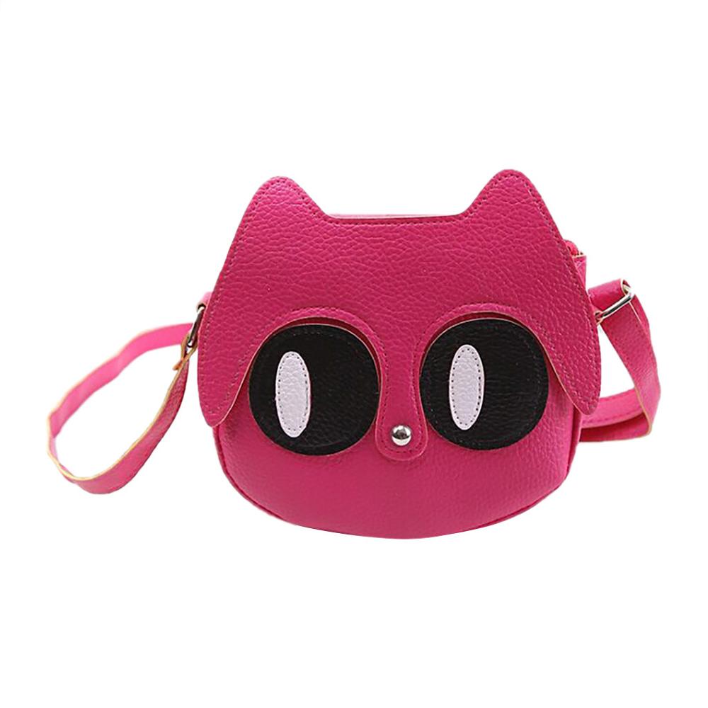 leather bag Korean version of children's Messenger bag cartoon big eyes fox shoulder ladies mobile phone bag Y710