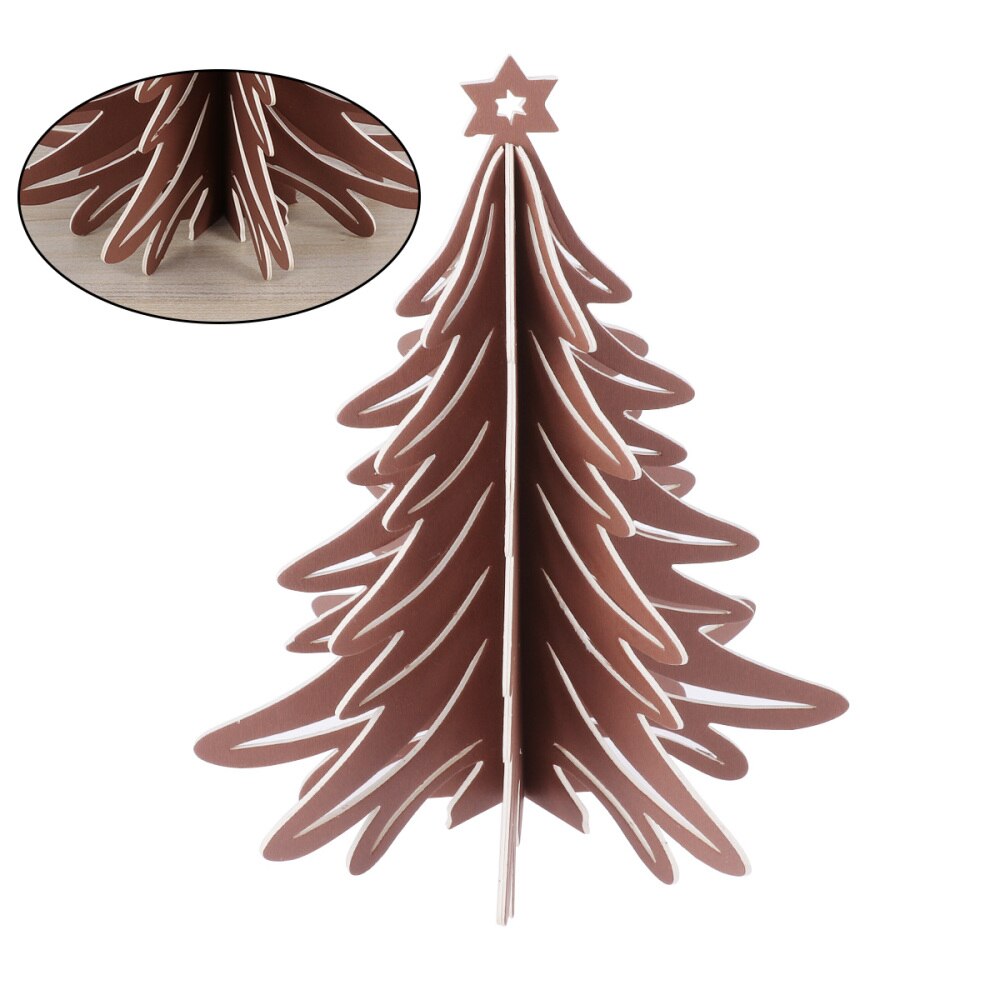 Paperboard 3D Christmas Tree Ornaments Party Table Craft Centerpiece for Decoration (Olive Green)