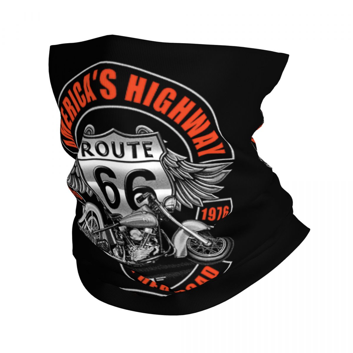 Benutzerdefinierte Ride The Route 66 Bandana Halstuch Gesichtsschal Abdeckung Biker Motorrad Cruise America Highway Stirnband Schlauch Sturmhaube: MULTI