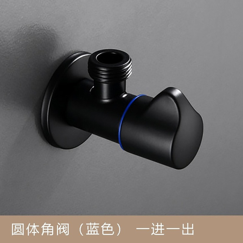 Angle ValvesBathroom Valve Faucets Black Stainless Steel Kitchen Cold Mixer Tap Accessories Standard G1/2 Threaded: style     D