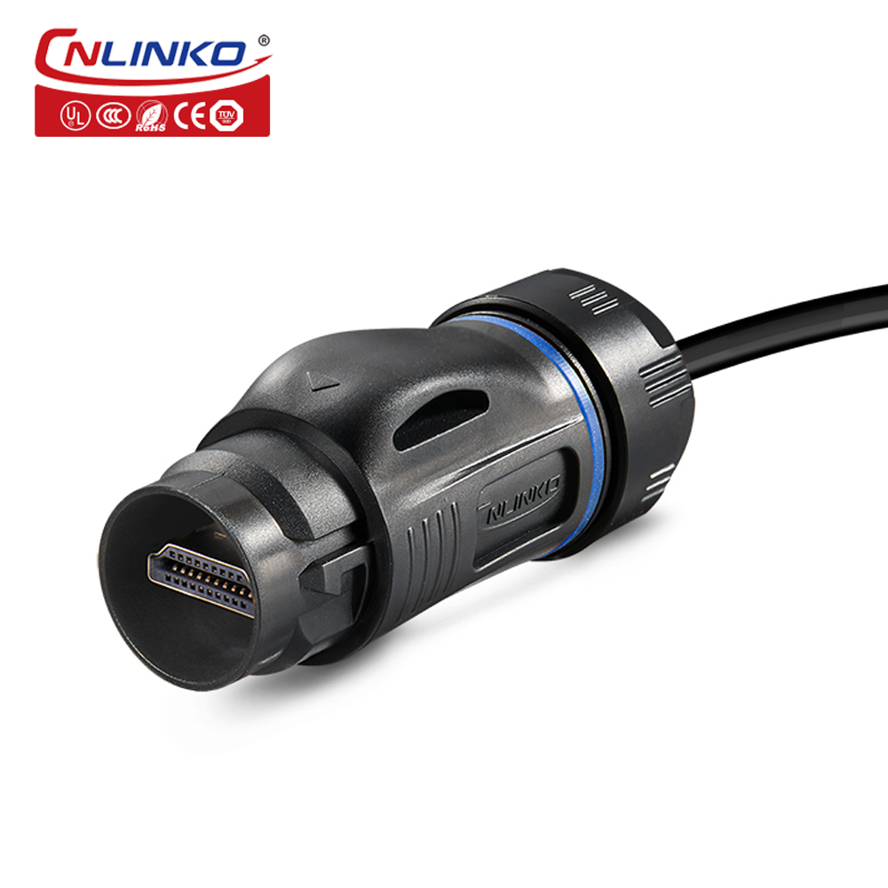 CNLINKO M24 Wasserdichter HDMI-kompatibler 2.0-Kabelstecker Hochgeschwindigkeitsübertragungsstecker für Computer UHDTV-Videoprojektor