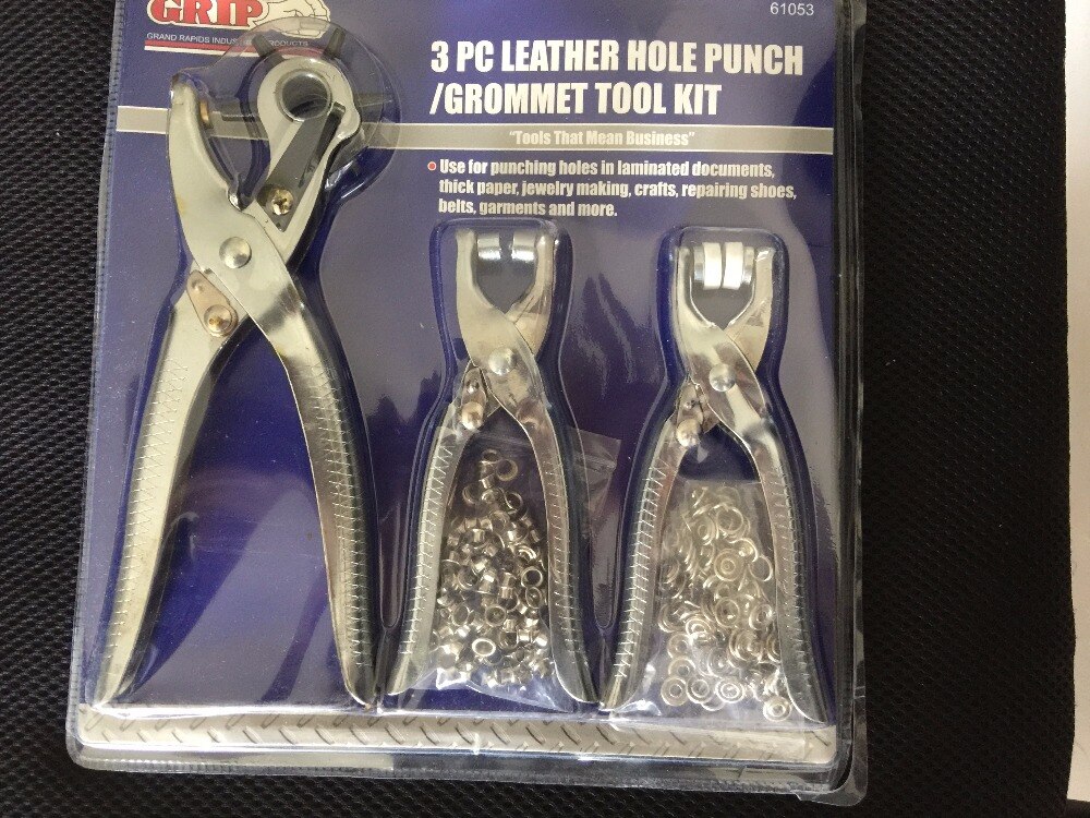 3 pcs leather hole punch / grommet tool kit / press snap button plier