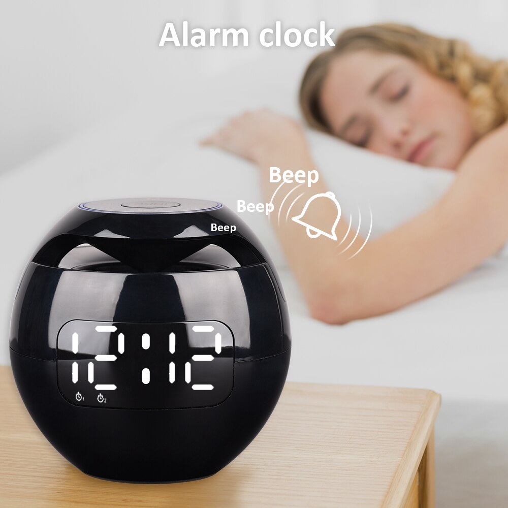 Mini Bluetooth Speaker Alarm Clock Wireless Bluetooth Sound Box With LED Display Digital Clock FM Radio Night Light Table Clock