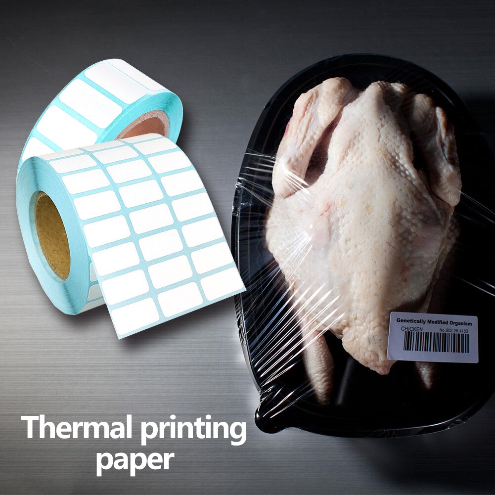 Papiretikett vanntett 2 x 1cm selvklebende termisk papiretikett supermarked pris blank print klistremerker boketiketter