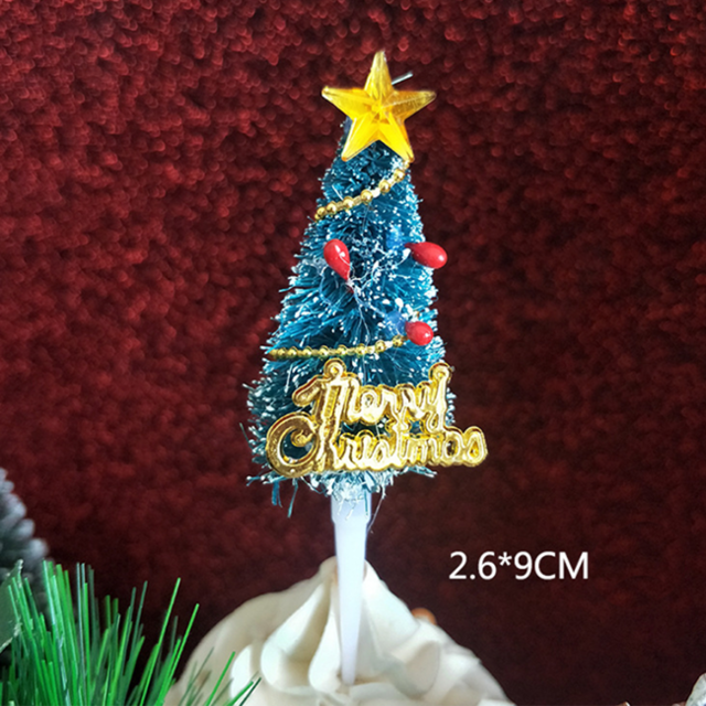 10Stck Weihnachten Kuchen Deckel Mini Weihnachten Baum Cupcake Deckel Ornamente Neue Jahr Weihnachten Party freundlicher Geburtstag Kuchen Dekor Liefert: Typ9