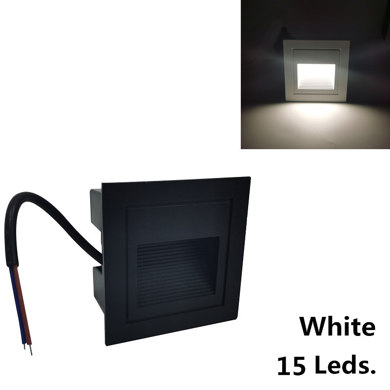 Led-trappelys til terrasse 15 led'er  ip65 vandtæt nedgravet lampe indbygget trappe lys til stueetage have landskab væg udendørs: Grøn