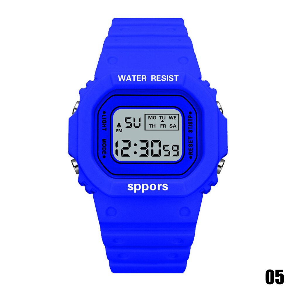 Reloj cuadrado informal para hombre y mujer, relojes deportivos digitales coloridos, para enamorados, Reloj de pulsera para niño y mujer: Azul