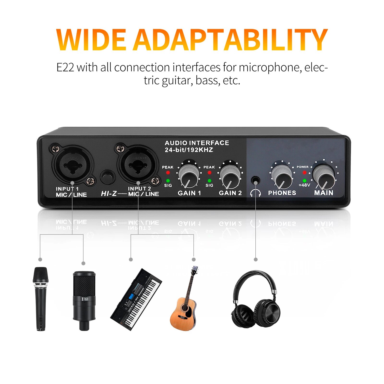 L&#39;interfaccia Audio Teyun Produce una scheda Audio UR22C per la registrazione che compone l&#39;interfaccia audio per chitarra amplificatore per cuffie Audio USB