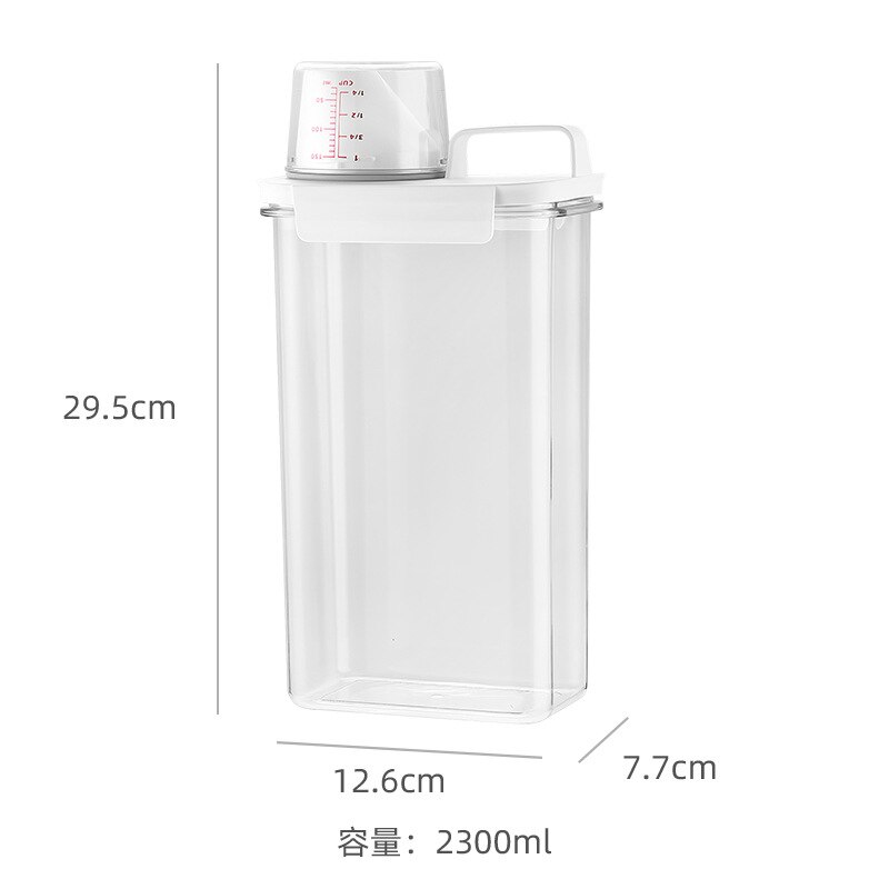 Storage Bucket Washing Powder Laundry Detergent Storage Box Seal Home Measuring Cup Lid Toiletries Storage Three Sizes: Red