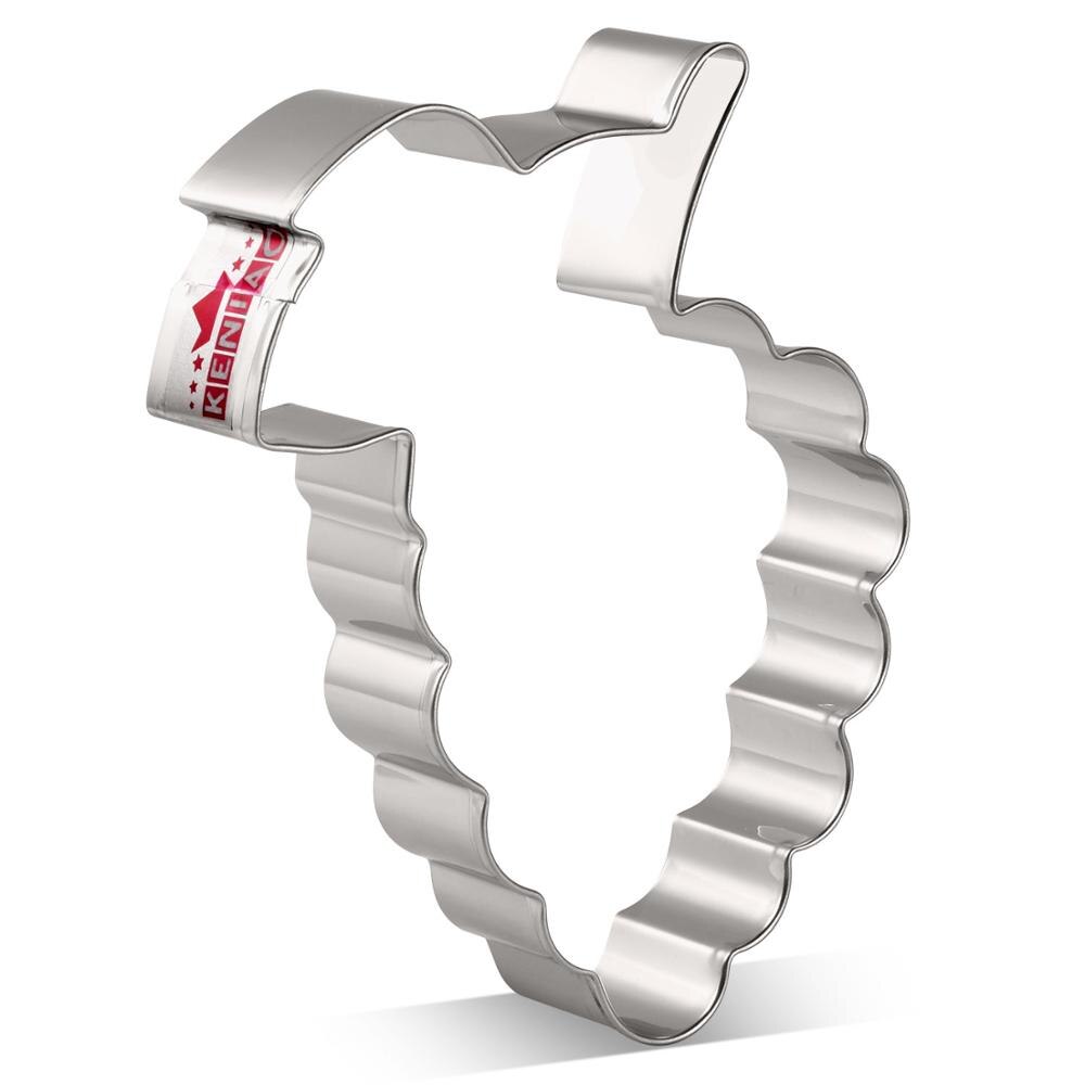 Keniao Fruit Cookie Cutter-Aardbei, Peer, Citroen, Druif, Granaatappel, Cherry, banaan Biscuit Fondant Snijders-Rvs: Grape