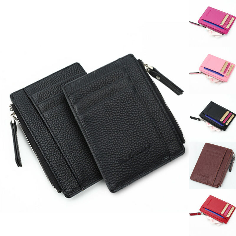 Mini porte-pièce d'identité femme portefeuille en cuir femmes hommes porte-carte porte-monnaie Portable sac porte
