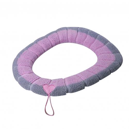 Warme Zachte Verdikte O Shape Wasbare Thuis Toilet Seat Cover Kussen Met Handvat Toilet Seat Cover: Roze