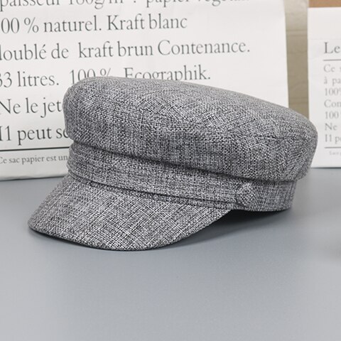 Retro Casual Cotton Berets for Women Man Summer Sunshine Octagonal Hat Peaked Cap Korean Casual Student Beret Vintage Unisex: Gray