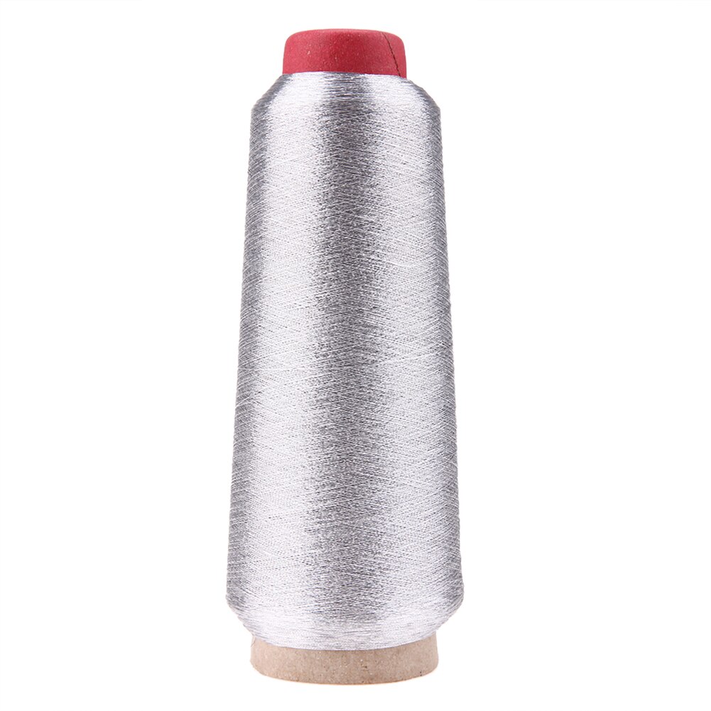 Hilo de coser de punto de cruz para ordenador, dorado/plateado, línea bordada, textil, hilo metálico: Plata