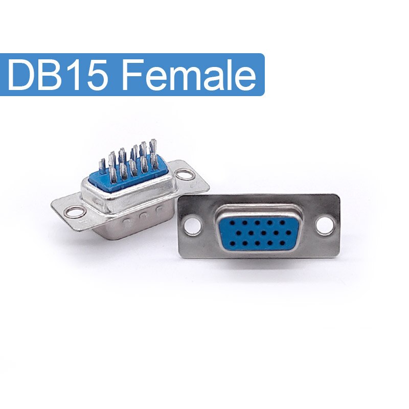 Connecteur de fil à souder DB15, 15 broches à trous, adaptateur VGA à 3 rangées, prise mâle femelle, port série, terminal soudé: Silvery female