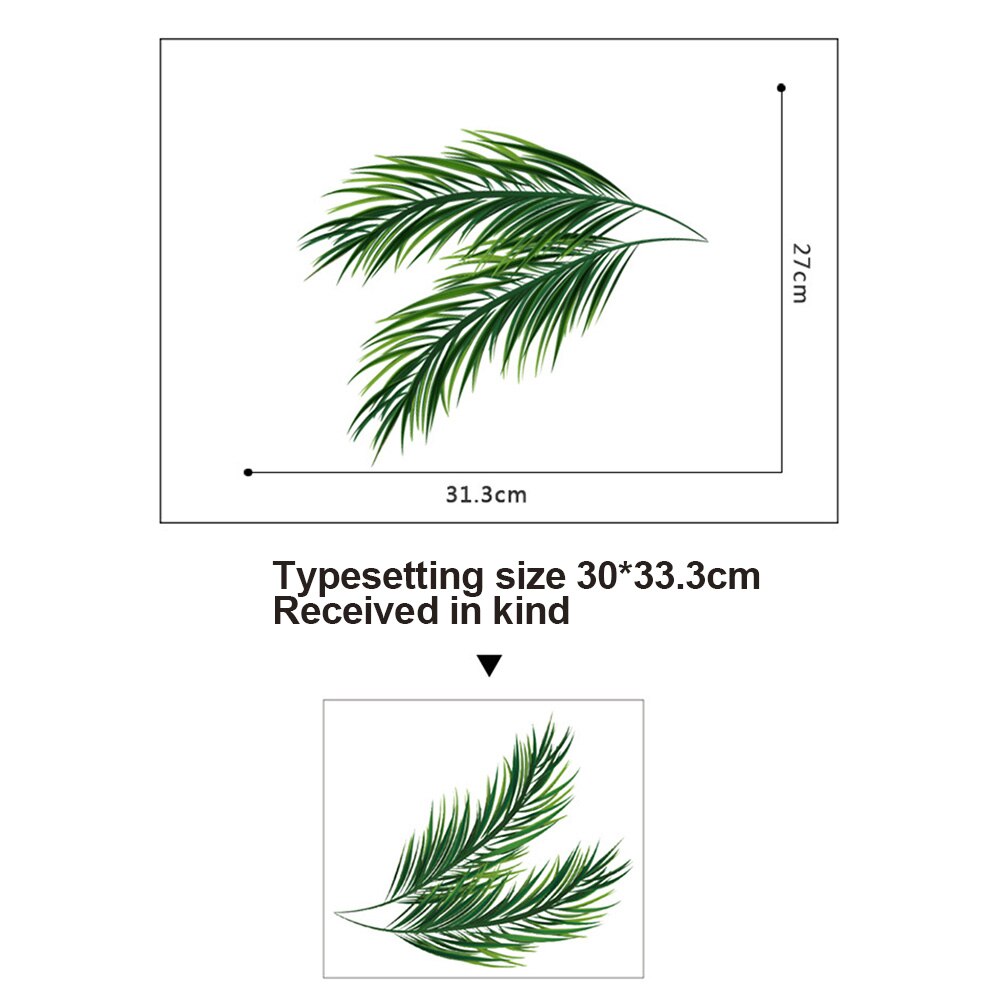 Adhesivo para Mural de pared de planta verde con hojas tropicales, adhesivo para sala de estar
