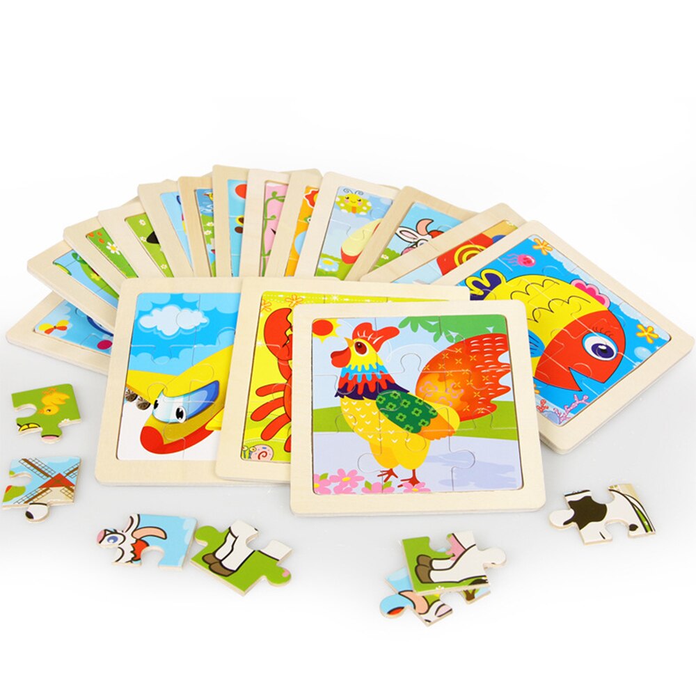 Inteligencja zabawka dla dzieci drewniana układanka 3D Tangram dla bajkowe zwierzątka dla dzieci/Puzzle ruchu zabawki edukacyjne