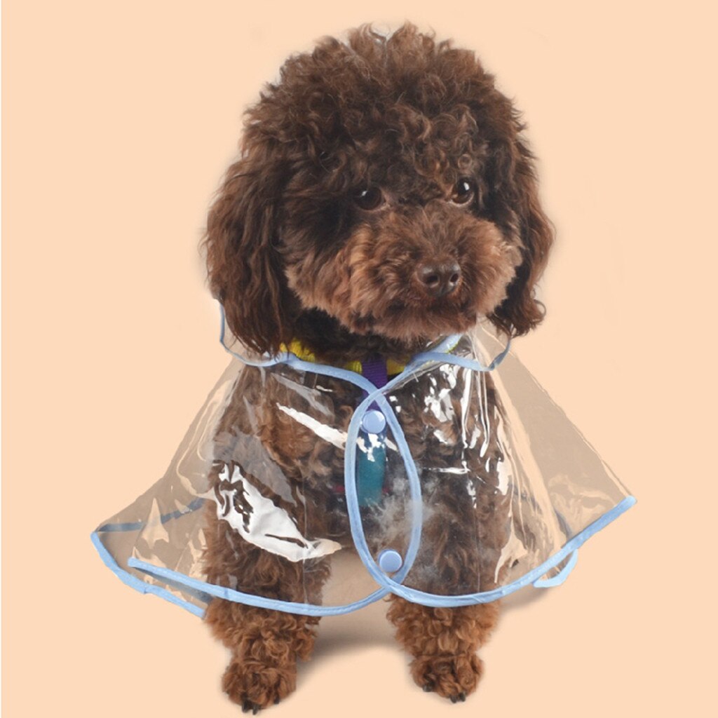 Moda pet roupas transparentes pet pequenos cães capa de chuva pvc impermeável para cães suprimentos para animais de estimação à prova de vento capas de chuva