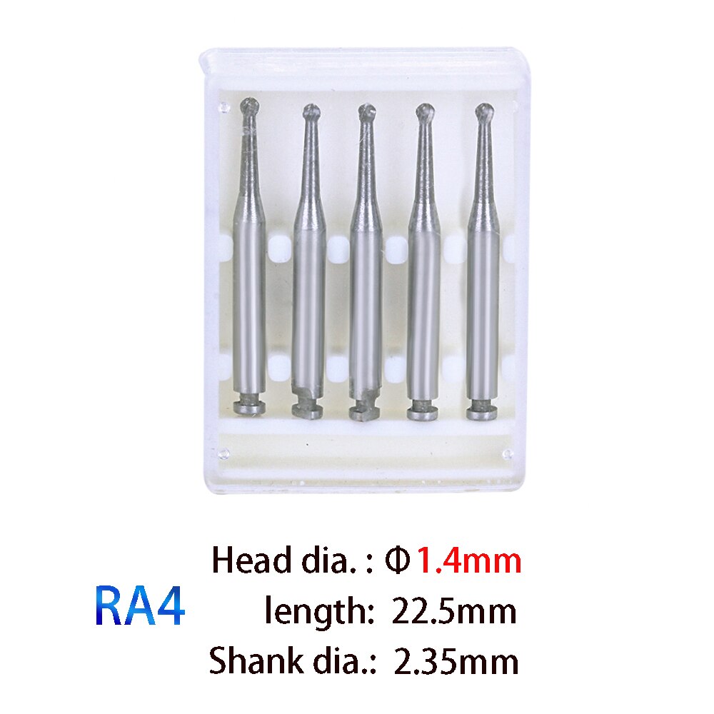 5 Pcs Dental product RA ronde bur Dental Lab Tungsten Carbide Burs lage snelheid Hardmetalen Burs RA bur: Zilver