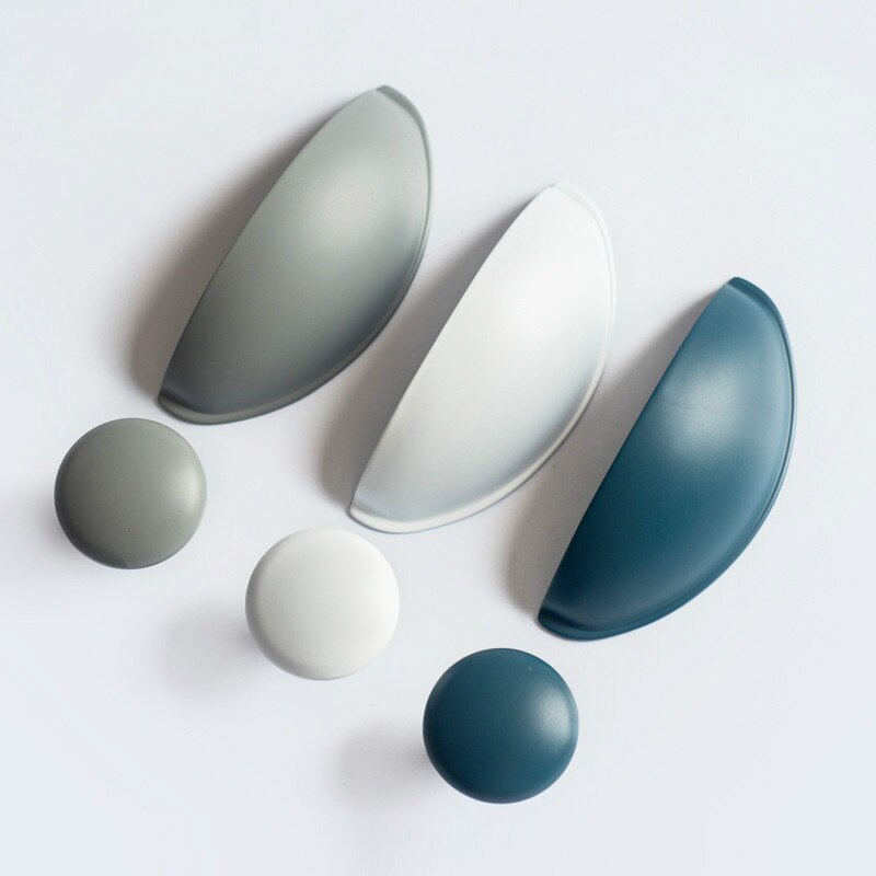 Children's room cartoon handle wardrobe door cabinet furniture handle white blue gray cabinet drawer handle