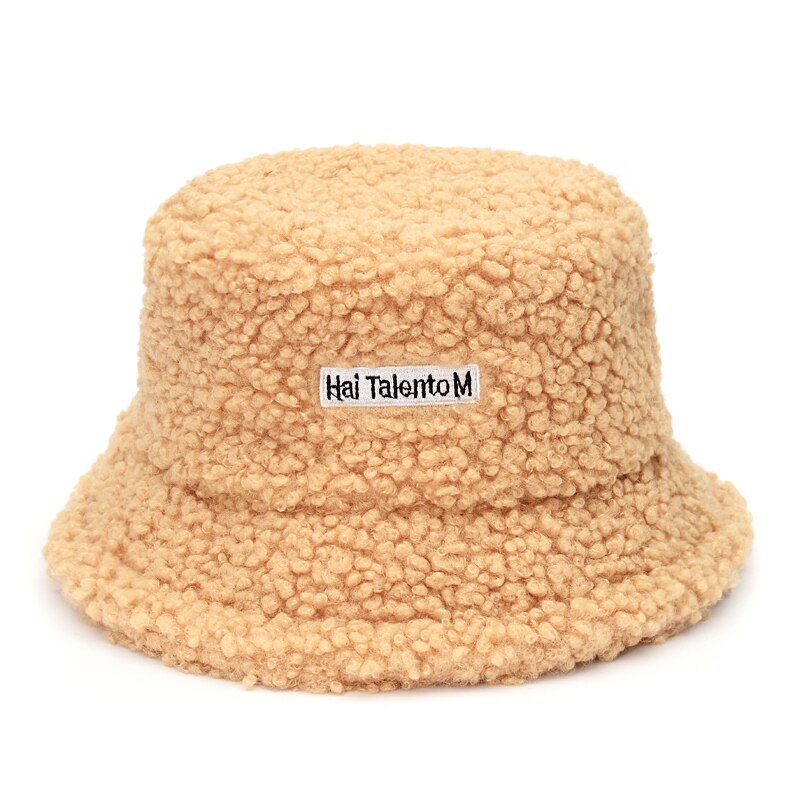Bamse lam faux pels spand hat fortykket varm vinter hatte til kvinder fløjl cap dame bob panama udendørs plys fisker hat