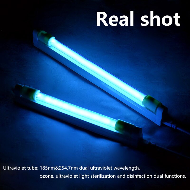 Disinfection Lamp Rod UV Germicidal Lamp Ozone Quartz Disinfection And Sterilization Lamp 220V 8W EU Plug Household Disinfection
