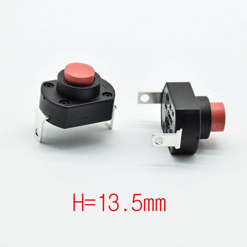 4pcs UPS switch flashlight self locking switch push button micro power switch 6A/10A Height 13.5/15.5/18.5mm: 4pcs13.5mm