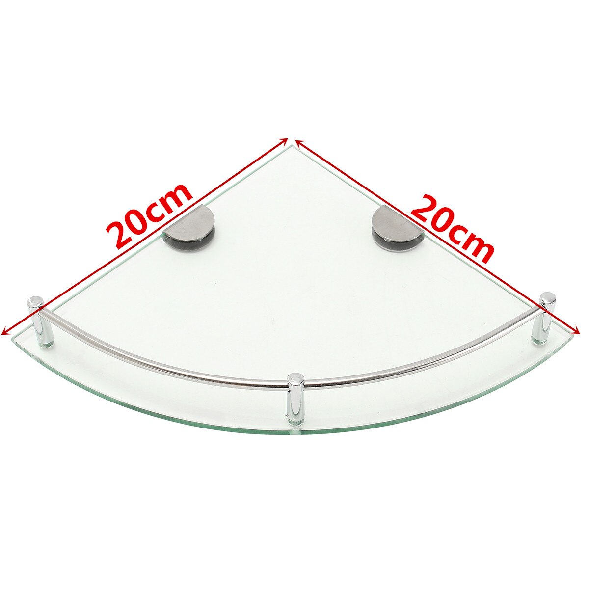 20cm/25cm Bathroom Glass Bath Shower Triangular Shelf Holder Organizer Single Layer Modern Style Glass Bathroom Shelves: 20cm