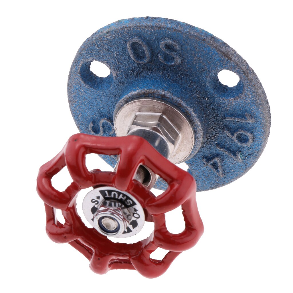 WALL DOOR HOME METAL STICKY HOOK HANGER HOLDER HAND WHEEL KEYS COAT HAT HOOK, INDUSTRIAL MULTI USES HOOKS: Blue