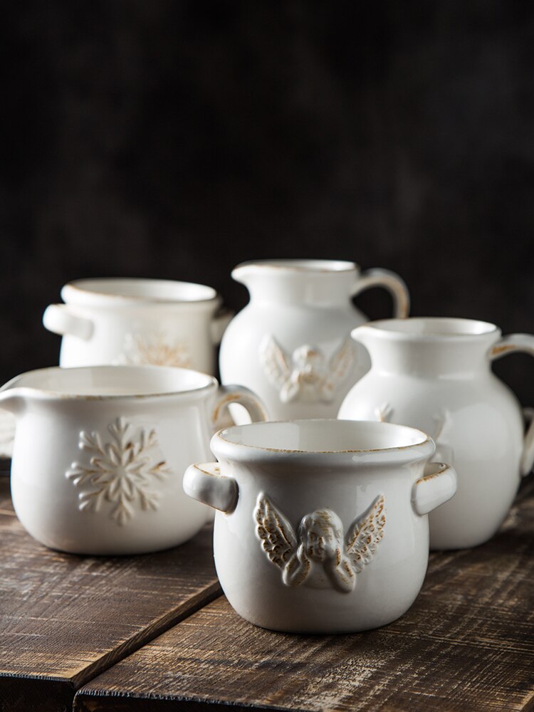 Europejski ulga retro garnek robić mleka ceramiczny garnek robić mleka kuchenka mikrofalowa gorące mleko kubek miód mleko kubek zachodniej żywności sos wiadro