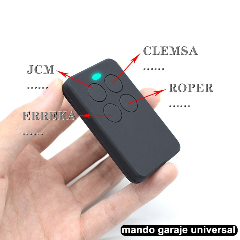Garage Remote Clone CLEMSA MASTERCODE MV1 ERREKA IRRIS ROLLER SOL VEGA ROPER NEO MINI JCM GO Fixed Rolling Code