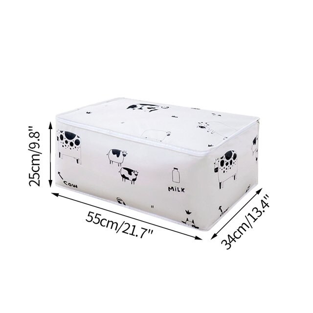 Home Closet Clothing Quilt Storage Bags Foldable Clothes Sweater Organizer Box Large Capacity Cabinet Container Sorting Pouch: cows S