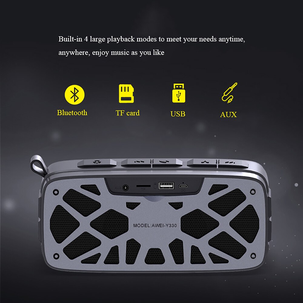 Altavoz Bluetooth estéreo de 2 canales Wei Y330 bajo profundo TWS barra de sonido inalámbrica 6W altavoz portátil exterior compatible con tarjeta TF USB