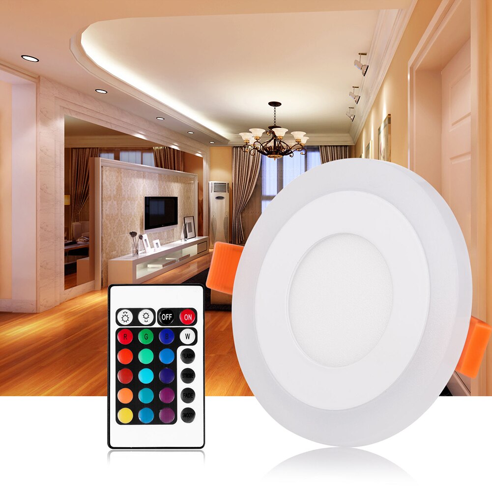 Acrylic Round LED Ceiling Light Colorful RGB Recessed Panel Downlight Bar Spot Lamp Indoor Office AC 100~265V