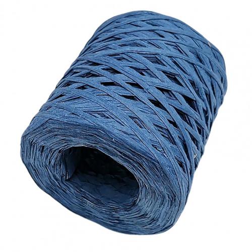 200m/Roll Hand-knitted Lafite Raffia Yarn Straw Paper Yarn Baking Packaging Belt Rope Crocheting Hat Bags 12 Colors: Dark Blue