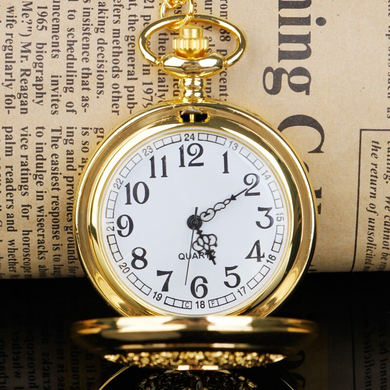 Holle Gouden Wit Quartz Zakhorloge Ketting Hanger Casual Unisex