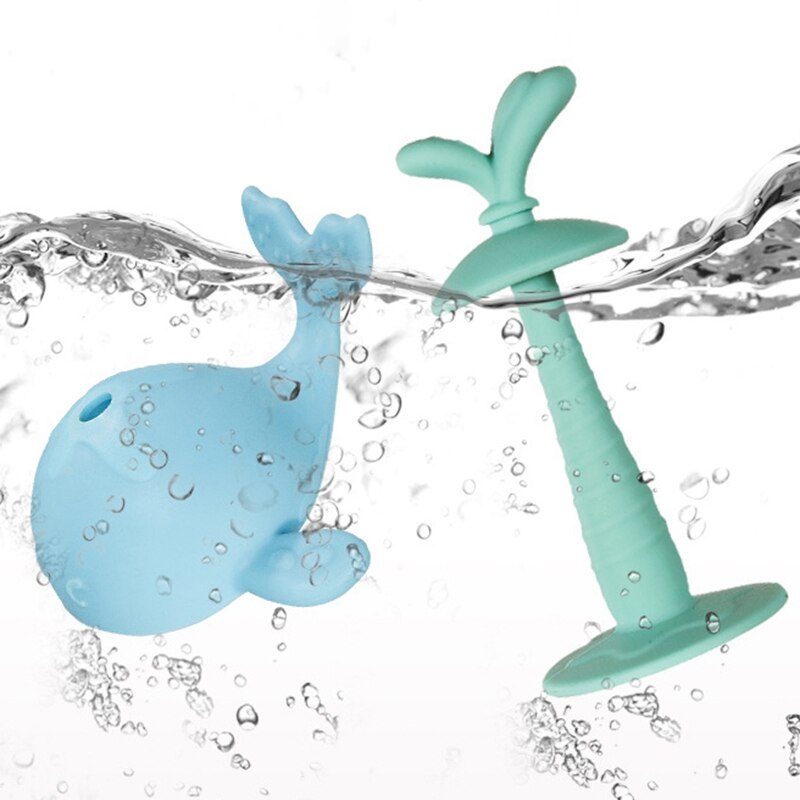 Del bambino Teether silicone Roditore con Ventosa Morbido Formazione masticare Asta Molare