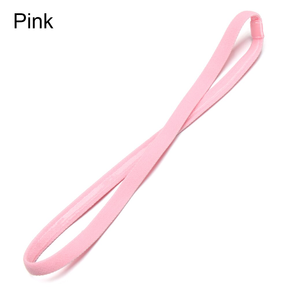 Diadema elástica fina de Color caramelo, cinta para la cabeza antideslizante para deporte, Yoga, gomas para el pelo, accesorios para el cabello, 1 unidad: pink