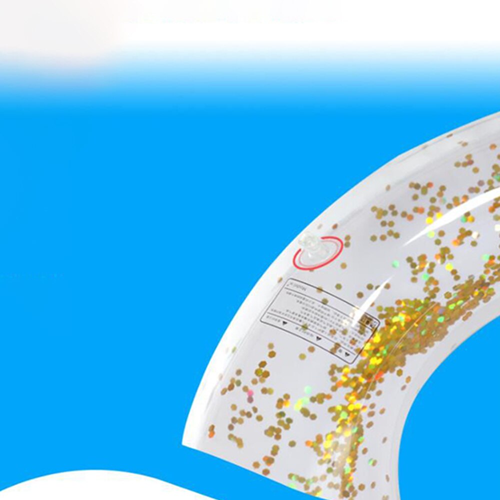 1Pc Feather Decor Inflatable Swim Ring Float Simple Graphics Life Ring Swimming Pool Toy for Adults(Sky-Blue)