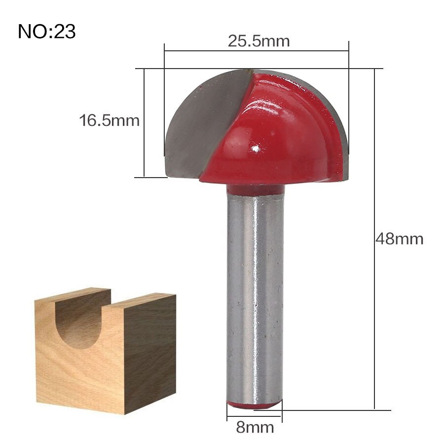 1 st 8mm Schacht hout router bit Rechte frees trimmer reiniging flush trim hoek ronde cove doos bits frezen Cutte