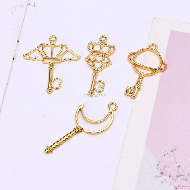 5 sztuk Cabochon baza ustawienie klucz rama wisiorek Bezel ustawienie DIY UV żywica wisiorki akcesoria