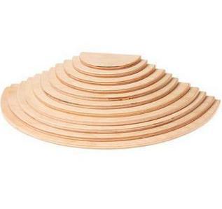 Dropshipping 12 pz Arcobaleno Blocchi Semicerchio piolo Bambola Giocattoli di Legno Colorato Blocchi di Costruzione Ad Arco del capretto di Legno pila di Alta Giocattoli: 11pezzi Nature Wood