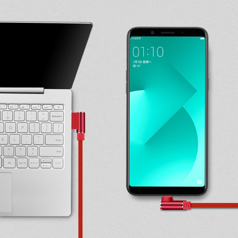 3m USB Type C Cable for Samsung S10 S20 3A Fast Charging Cord 90 Degree Type-c Wire USB C Charger Cable For Huawei P30 P40 Pro