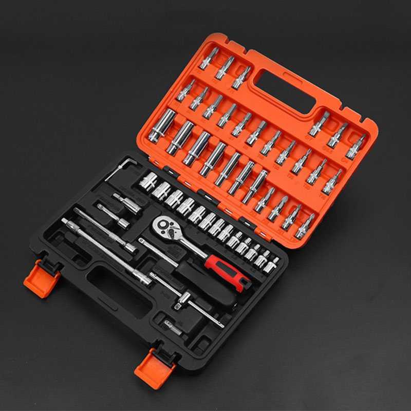 Binoax 53 Stuks Multifunctionele Mouw Set Auto Reparatie Tool Set Snel Ratelsleutel Set Auto Reparatie Handleiding Snelle