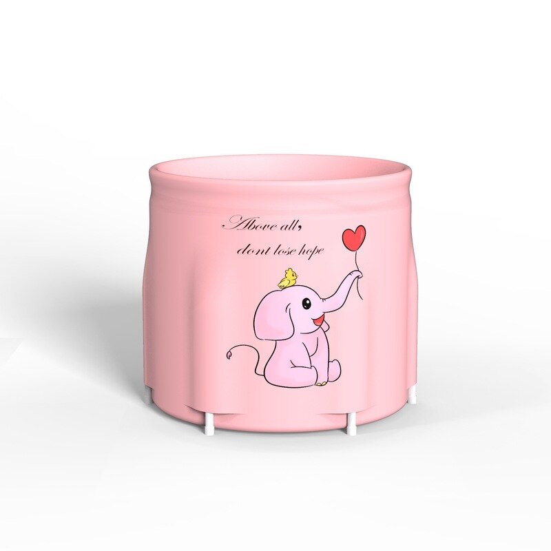 Bañera plegable de 70cm x 68cm para adultos, Cubo de baño con aislamiento, cubo inflable de 6 capas para SPA: Gris