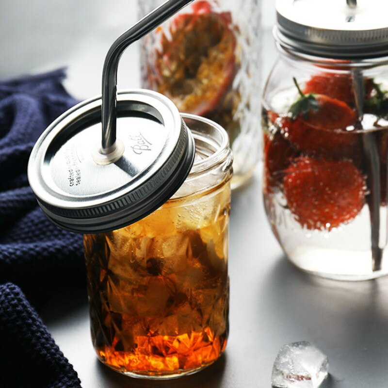 Mason Jar Glass Bottle with Lid Coffee Mug Fruit Saland Juice Sauce Camera Food Storage Container Sealed Tank Props Light Bottle