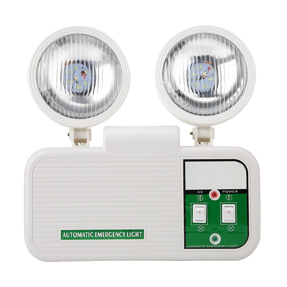 Adjustable 2W Dual Lamp Head Exit 8 LEDs Emergency Light 110-220V EU Plug High brightness LED lamp