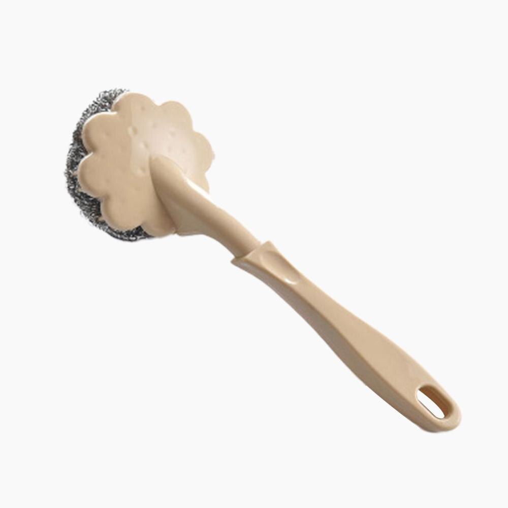 Lange Steel Bal Borstel Spons Afwassen Kom Schotel Pot Borstel Voor Afwassen Keuken Wc Badkamer Wassen Schoonmaken Tool: Orange