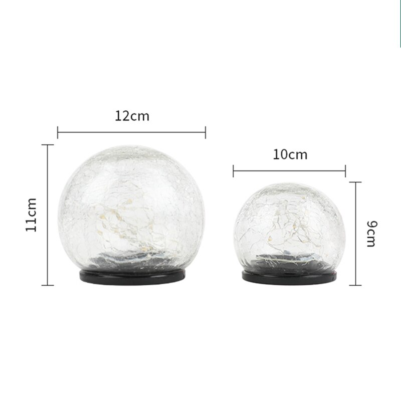 Solar Outdoor Courtyard Lamp Crack Glass Ball Lawn Lamp Garden Decoration Buried Landscape Lamp Warm Light